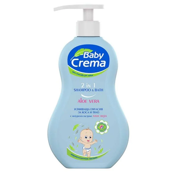 BABY CREMA Измиващ гел 2 в 1 с алое вера, 400 мл.