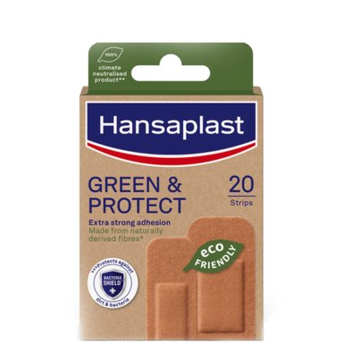 Hansaplast Green & Protect Универсални устойчиви пластири х20 броя