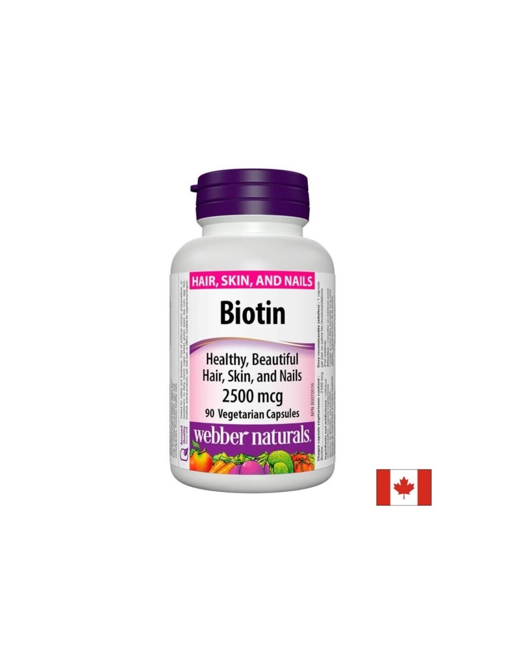 Biotin / Биотин, 2500 µg, 90 капсули Webber Naturals