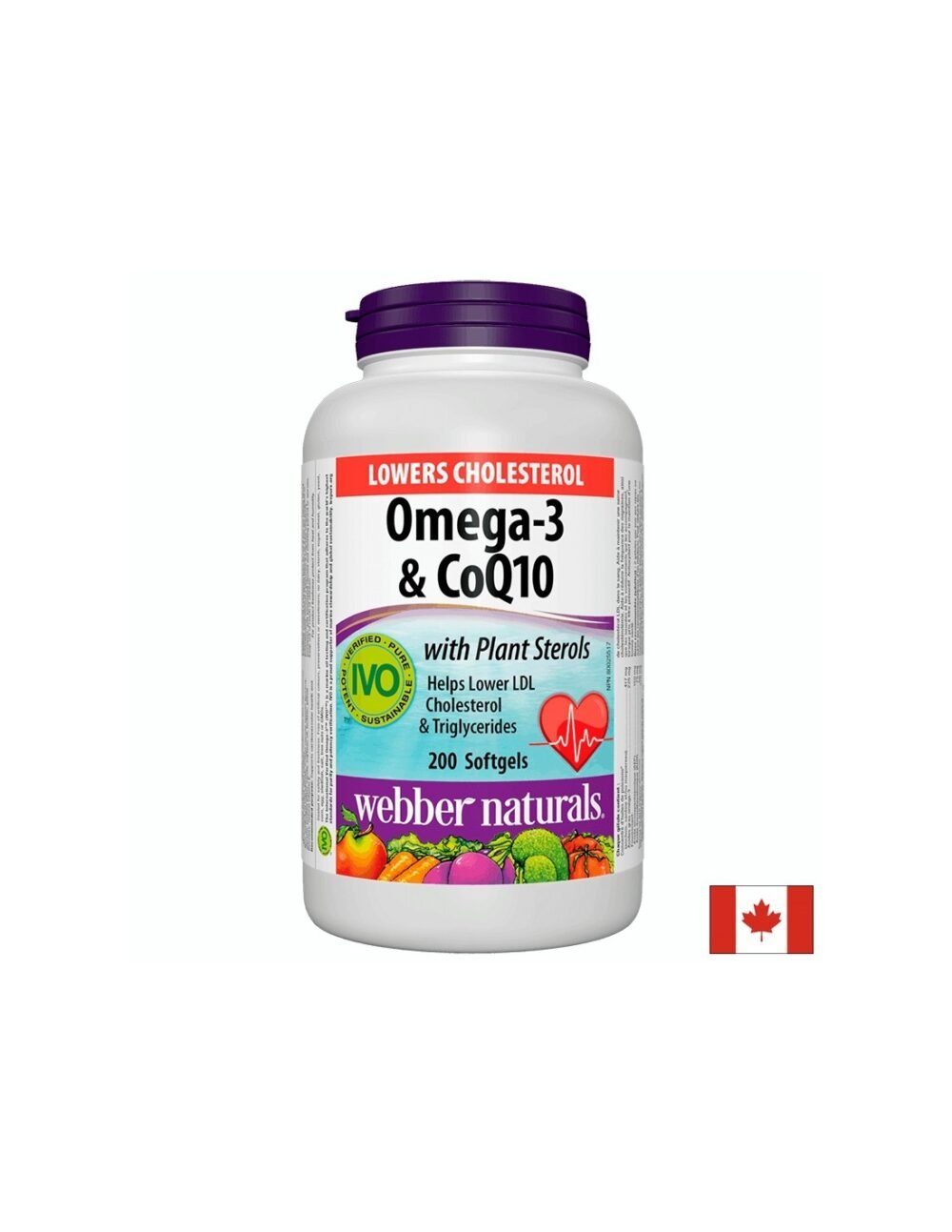 Lowers Cholesterol Omega-3 & CoQ10+Plant Sterols/ Омега-3 с Коензим Q10 и Фитостероли х 200 софтгел капсули
