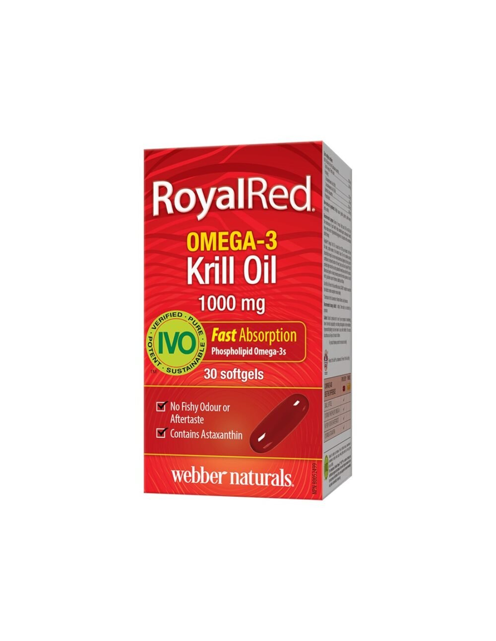 Omega-3 Krill Oil RoyalRed®/ Омега-3 Крил масло 1000 mg x 30 софтгел капсули Webber Naturals